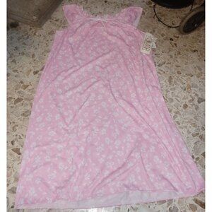 Vintage Komar  Night Gown Small Pink & White NWT